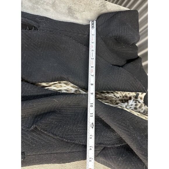 Just Cavall Virgin Wool Trench Coat Ruffle front sz 42 US 6 - Picture 9 of 13